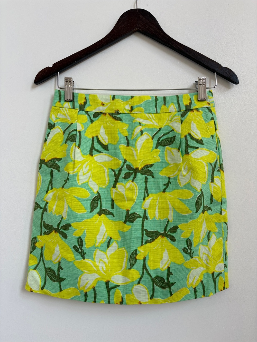 J. Crew Yellow Floral Print Mini Skirt on Mint